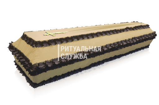Гроб шелк обитый тканью Гладь, Золотой