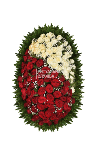 Ритуальный венок из живых цветов