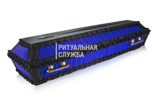 Гроб атлас обитый тканью Наполеон, Синий