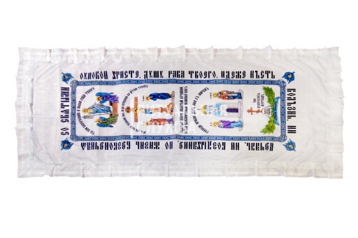 Покрывало "шелк с православной символикой цветное" Покрывало "шелк с православной символикой цветное"