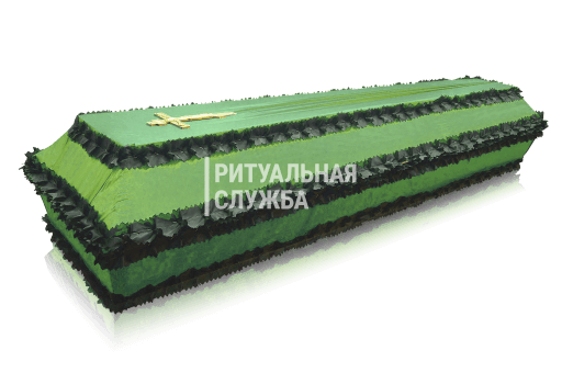 Гроб шелк обитый тканью Гладь, Изумруд