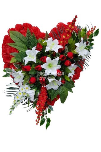 Венок "Сердце", лилии