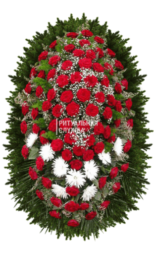 Ритуальный венок из живых цветов