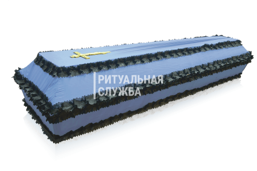 Гроб шелк обитый тканью Гладь, Голубой