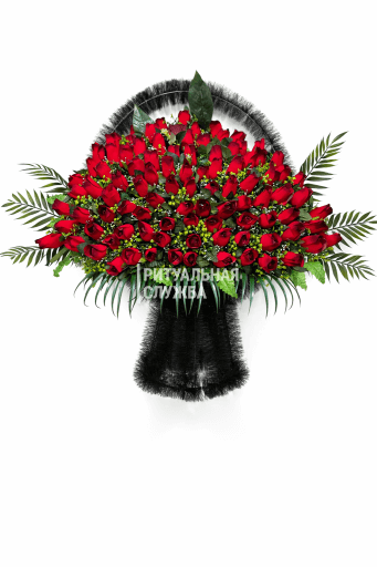 Корзина с цветами "Жардин" 70 см для обряда похорон