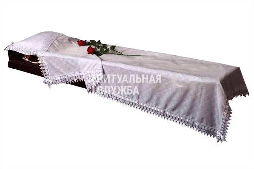 Покрывало в гроб "Батист Шитье" (покрывало, наволочка) Покрывало в гроб "Батист Шитье" (покрывало, наволочка)
