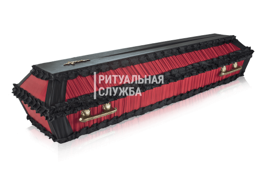 Гроб атлас обитый тканью Наполеон, Красный