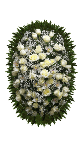 Ритуальный венок из живых цветов