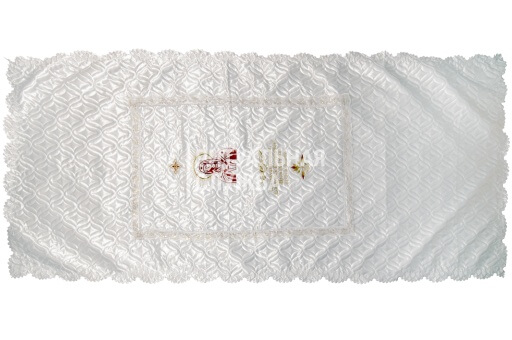 Покрывало в гроб атлас "Стежка с религиозной символикой" Покрывало в гроб атлас "Стежка с религиозной символикой"