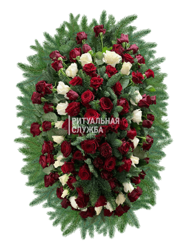 Ритуальный венок из живых цветов
