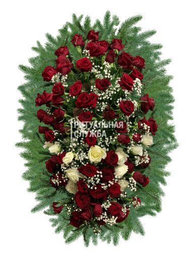 Ритуальный венок из живых цветов